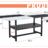 Table and chair set.71*35.4 inch White And Black Spliced Dining Table With Storage Function In The Middle Of The Table Legs.Paired With 8 Black PU Dining Chairs, Simple And Versatile.