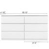 6 Drawer  Double Dresser for Bedroom Living Room Hallway,white
