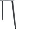 Table and chair set.79"x31.5" with X-shaped Black Metal Table Legs,Wood Grain Textured MDF Crossbeam.Paired With 8 Chairs Made Of Light Gray Lnen Fabric.Iron pipe spraying Legs.