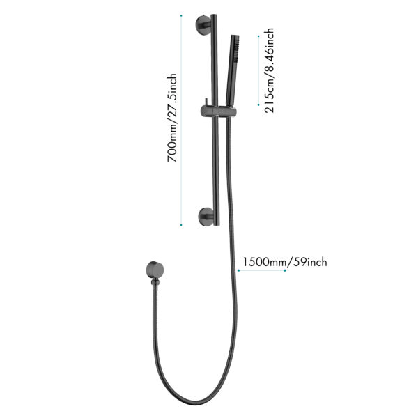Eco-Performance Handheld Shower with 28-Inch Slide Bar and 59-Inch Hose