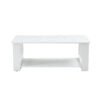 A modern and practical white coffee table and coffee table. The double layered coffee table is made of MDF material,. Suitable for living room, bedroom, and study.43.3"*21.6"*16.5" CT-16