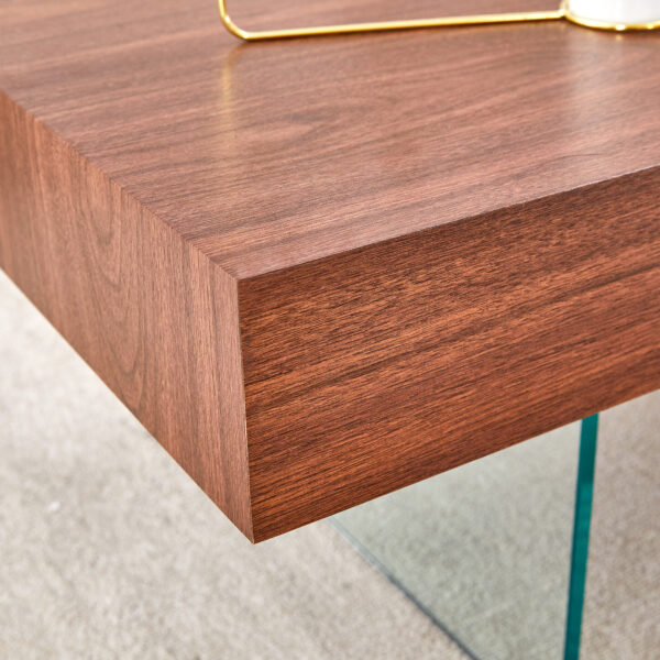 ae5c484b0cf94aebb9f6794c29b4ab7d_a669ba9b841016ccb91fd799f135c34d Walnut Colored MDF Coffee Table - 39.3"x21.6" with Tempered Glass Legs.Density Board Sticker,Reinforced Glass Legs.Walnut Colored Texture Sticker.