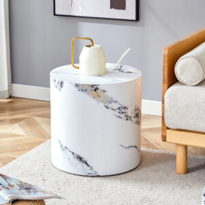 The cylindrical table with its patterned design can be easily integrated into a variety of interior styles, from coffee tables to small dining tables, workbenches or makeshift writing desks.