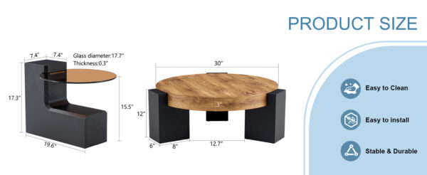 The detachable double-decker coffee table, the stylish design is more precious, and the detachable design can make the use of space more flexible and suitable for various scenes.
