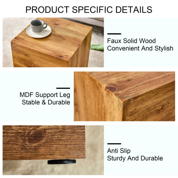 aed81f3bb46b4f949288488a2f777319_813146bbf0abd8f8d3c4d40f7aacd9f8 Elevate your living space with this modern MDF coffee table that showcases smooth, Wood color texture patterns. It is characterized by stylish design.11.8*11.8*19.6 inch.W1151P147815
