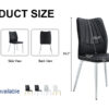 Four black dining chairs. Modern chairs from the Middle Ages. Made of PU material cushion and silver metal legs. Suitable for restaurants and living rooms C-009