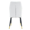 4 modern dining chairs with stylish PU patterned backrest and black metal legs for a comfortable home experience in the kitchen, bedroom and office.
