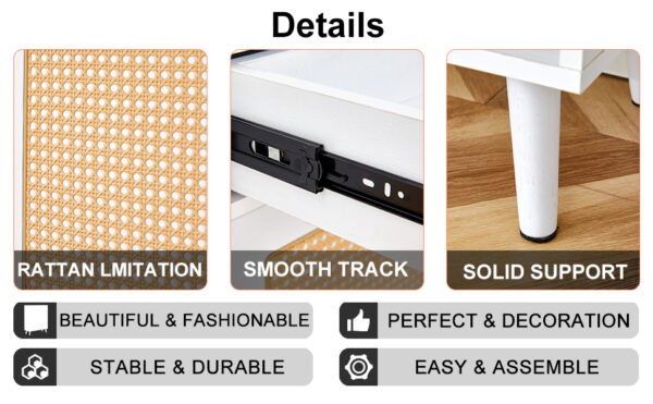 Modern minimalist storage cabinet, rattan shoe cabinet, bed top cabinet. Beautiful shape, suitable for corridors and living rooms.