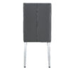 4 piece set of gray armless dining chairs brings a touch of elegance and mystery to the dining area with its deep gray tone,The grid and buckle design of the back add a vintage yet fashionable touch