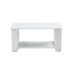 A modern and practical white coffee table. The double layered coffee table is made of MDF material,. Suitable for living room, bedroom, and study. CT-16