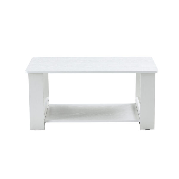 af89ac466217466ebf13bd5be1f74d89_5ddaccb51f09c02c6598be7de73eaee6 A modern and practical white coffee table. The double layered coffee table is made of MDF material,. Suitable for living room, bedroom, and study. CT-16