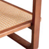 Modern simple rectangle double-layer Walnut color solid wood Glass desktop tea table rattan woven Chinese side table small rectangle table suitable for living room, dining room and bedroom