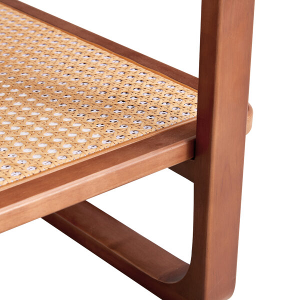 afa3a6b37b7d4e7fb471dc27724f6f0f_20230612_6b117c1b3d2d565bcca8c11cc29aefa3 Modern simple rectangle double-layer Walnut color solid wood Glass desktop tea table rattan woven Chinese side table small rectangle table suitable for living room, dining room and bedroom