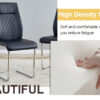 Table and chair set.63"x31.5x30" Luxurious Pandora patterned Sintered Stone Tabletop with Silver Stainless Steel Butterfly Legs.Paried With 6 Black High-quality PU Chairs With Arched Metal Legs.