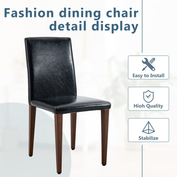 b02211651a38432393726d15720569e6_8b3a88fd20ef2be030add6d7beb2992a Two black PU dining chairs, simple and versatile, comfortable and accompanied. The exquisite and multifunctional dining chair has opened up a comfortable new experience. (2-piece set)
