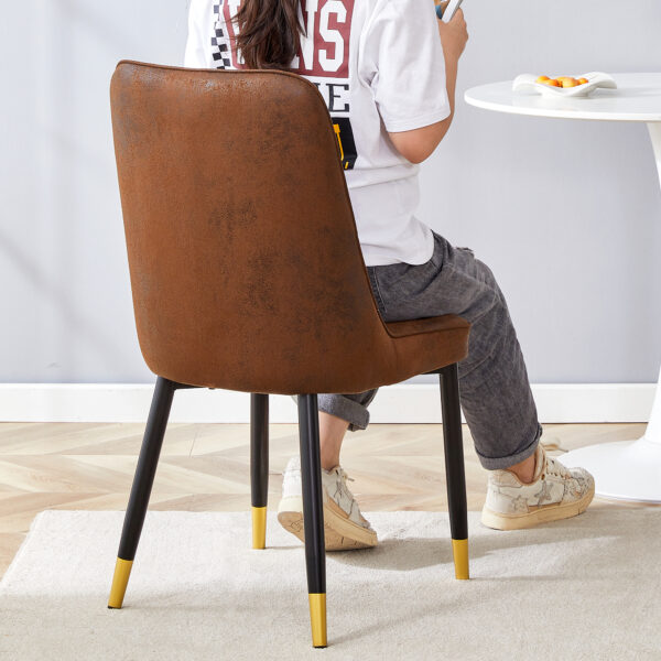 b03ecf893beb4fdf8dd09eb95d8af6bf_babdfa521cabd80527eb352d4e745adb Brown Suede-like Velvet Dining Chair Set (Two-Pack)Black Metal legs,dinning chairs,brown.
