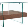 31.4 Inch Modern Two-Tier Square Coffee Table - An Elegant Combination of Clear Glass and Dark Wood Texture Sticker It can be used not only as a coffee table but also as a side table or display stand.