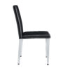 Four Black PU dining chairs,Silver Metal Legs.Simple and versatile, comfortable and accompanied. Exquisite and versatile dining chairs unlock a comfortable new experience.(Set of 4)