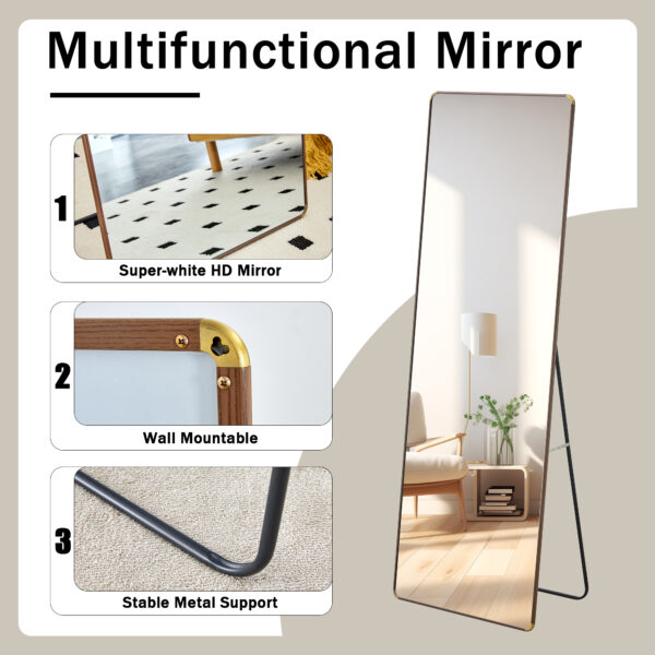 The 4th generation floor standing full-length mirror. wall mirror, bathroom makeup mirror, bedroom foyer, clothing store, wall mounted.    65 "* 23.2"