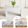63"*35.4"*30" inches Luxurious Marble Pattern MDF Dining Table - A Choice of Subtle Luxury for Your Home.Create Your Exclusive Low-Key Luxury Space.