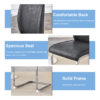 Luxury Simple Arch Chair - Set of 8 Dark Gray PU Material High Resilience Dining Chair with Arched Metal Silver Leg.Crazy Horse Texture PU Dining Chairs.