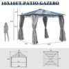 TREXM 10'x10' Hardtop Outdoor Gazebo with Polycarbonate Roof, Patio Gazebo with Aluminum Frame, Mosquito Netting and Privacy Screens for Shade and Rain, Backyard Tent for Backyard, Garden, Lawn (Grey)