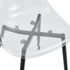 Modern minimalist transparent dining chair, plastic chair, armless crystal chair, Nordic creative makeup stool, negotiation chair, set of 4 pieces, black metal legs,TW-1200