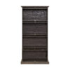 4 Tier Glass Display Cabinet for Living Room Stylish Storage Curio Cabinet with Flip Up Glass Doors Perfect Collectors Showcase Toy Figure Organizers Rack Elegant Bookcase- BROWN
