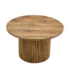 A modern circular coffee table with a diameter of 27.5 inches interprets home aesthetics and practicality. MDF material,cylindrical table leg design.Becoming the visual focal point of home decoration.