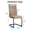 Modern Dining Chairs, Technology cloth High Back Upholstered Side Chair with C-shaped Tube Black Metal Legs for Dining Room Kitchen Vanity  Club Guest Office chair (Set of 4)Brown 1162