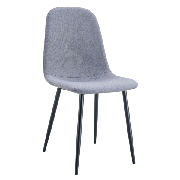 b15a03fe4e524cd68c98dd37121d7f40_ffc38e85025d41231a1772626db760be Luxury Simple Chair - Set of 4 Light Gray Linen-Cotton Material High Resilience Dining Chair with Metal Black Leg.Integral metal leg architecture,Suitable for various interior decoration styles.