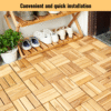30 PCS Interlocking Deck Tiles Checker Pattern, 12" x 12" Square Yellow Acacia Hardwood Outdoor Flooring for Patio, Bancony, Pool Side,...