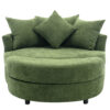 Orisfur. 360° Swivel Accent Barrel Chair with Storage Ottoman & 4 Pillows, Modern Chenille Leisure Chair Round Accent for Living Room, Green