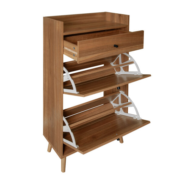 Rattan, Allen 2 Door 1 Drawer Cabinet, Shoe Rack, Double Layer, Suitable for Entrance
