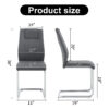 Modern Dining Chairs with Faux Leather Padded Seat Dining Living Room Chairs Upholstered Chair with Metal Legs Design for Kitchen, Living, Bedroom, Dining Room Side Chairs Set of 6 (Grey+PU)C-001