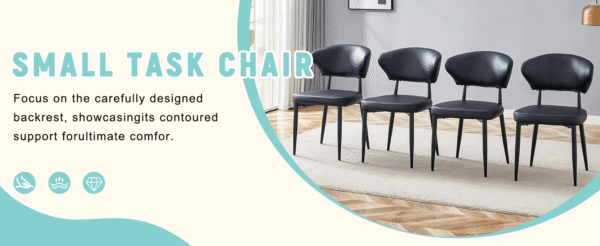b223c7117c1a4513865cf78b0dafb6dd_62058acfc655480be320118f19de0e1c Black Minimalist Ergonomic Dining Chair, With A Curved Backrest For Comfortable Design,Unlocking A Comfortable And Minimalist New Sitting Posture. A Pack Of 4.Available In Black And White.
