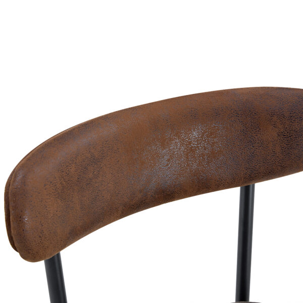 b223ec7bd84f4e42b4c64ed07ffe852f_a9ce6ba505f0a46459f05bfba649f29d Fashionable and Comfortable - Two Sets Of Rrgonomic High Leg Bar Chairs, With Brown Technology Fabric Cushions That Are Soft And Comfortable,Black Metal Legs. The Total Height is 35.5 Inches.