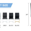 Luxury Simple Arch Chair - Set of 6 BLACK PU Material High Resilience Dining Chair with Arched Metal Gold Leg.Packed In Two Boxes.