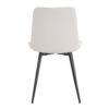 White artificial leather backrest cushion dining chair, black metal legs, curved widened cushion design for more comfort, suitable for restaurants, kitchens, bedrooms, offices.(6 chairs) 0502