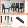 Table and chair set.71*35.4 inch White And Black Spliced Dining Table With Storage Function In The Middle Of The Table Legs.Paired With 6 Black PU Dining Chairs, Simple And Versatile.
