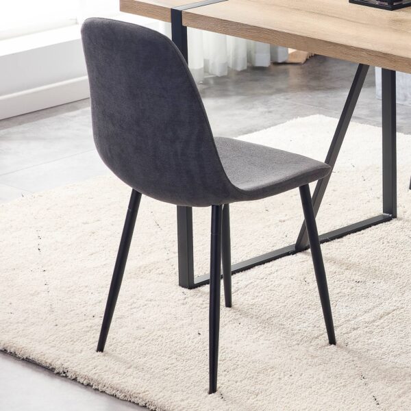 b289c23080a64e41876bc99ff25fa6af_20220817_d520a2287d6607bdcda9b69a6700bdf6 Dining Chairs Set of 4, Modern Mid-Century Style Dining Kitchen Room Upholstered Side Chairs. Accent Chairs with Soft Linen Fabric Cover Cushion Seat and Black Metal Legs.W115149080.