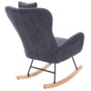 Teddy Upholstered Nursery Rocking Chair for Living Room Bedroom(DARK GREY Teddy)