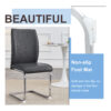 Luxury Simple Arch Chair - Set of 6 Dark Gray PU Material High Resilience Dining Chair with Arched Metal Silver Leg.Crazy Horse Texture PU Dining Chairs.