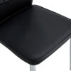 Four black dining chairs. Modern chairs from the Middle Ages. Made of PU material cushion and silver metal legs. Suitable for restaurants and living rooms C-009