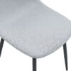 Table and chair set.79"x31.5" with X-shaped Black Metal Table Legs,Wood Grain Textured MDF Crossbeam.Paired With 8 Chairs Made Of Light Gray Lnen Fabric.Iron pipe spraying Legs.