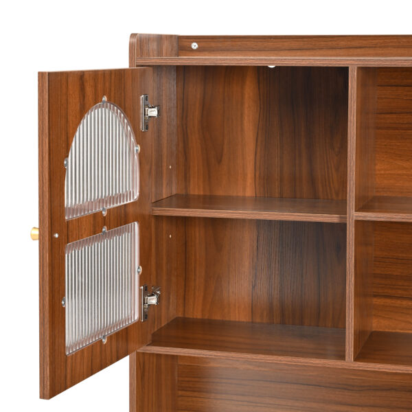 Computer Desk with 90 Degree Rotating Desktop, 43x70 Inch Office Desk with Storage Drawer and Cabinets, Gaming Desk with Shelves, Writing Desk for Study, Work Desk for Home Office Bedroom Living Room