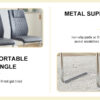 Table and chair set.36.6"Round clear glass dining table with a unique shape with ring-shaped gathered silver metal legs.Paired with 4 Dark gray high-quality PU dining chairs with silver metal legs.