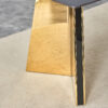 63"x31.5x30" Black Marble-Patterned Slab Dining Table with Golden Stainless Steel Butterfly Legs.The tabletop is designed to be scratch and heat resistant.Slabs Tabletop,Golden Stainless Steels Legs.