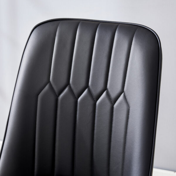 b439e740aeb74c159bd1d4f7fb0fa0d3_f47e59198d692545d65f7982c4a70d6c Table and chair set.63"x31.5x30" Luxurious Snow Mountain Patterned Sintered Stone Table with Silver Metal Butterfly Legs.Paired With 4 Black Chairs With Silver Metal Legs.Modern Light Luxury.