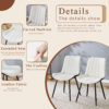 Table and chair set.Modern Black Marble Pattern MDF Dining Table Set - 55"x31.4" with 4 Extended Seat Cushion PU Dining Chairs.White and Black Splicing Colors Cushion.Iron Pipe Spraying Chair Legs.
